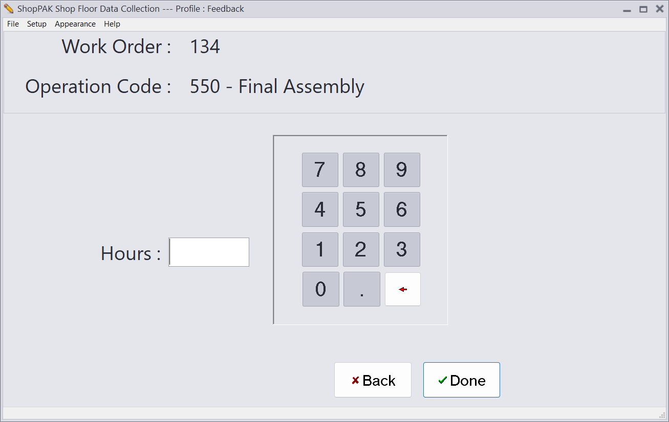 Computer Optimal Entry Choosing an Operation That Is Set Up For Manual Entry
