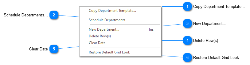 Departments Grid Pop Up Menu Commands