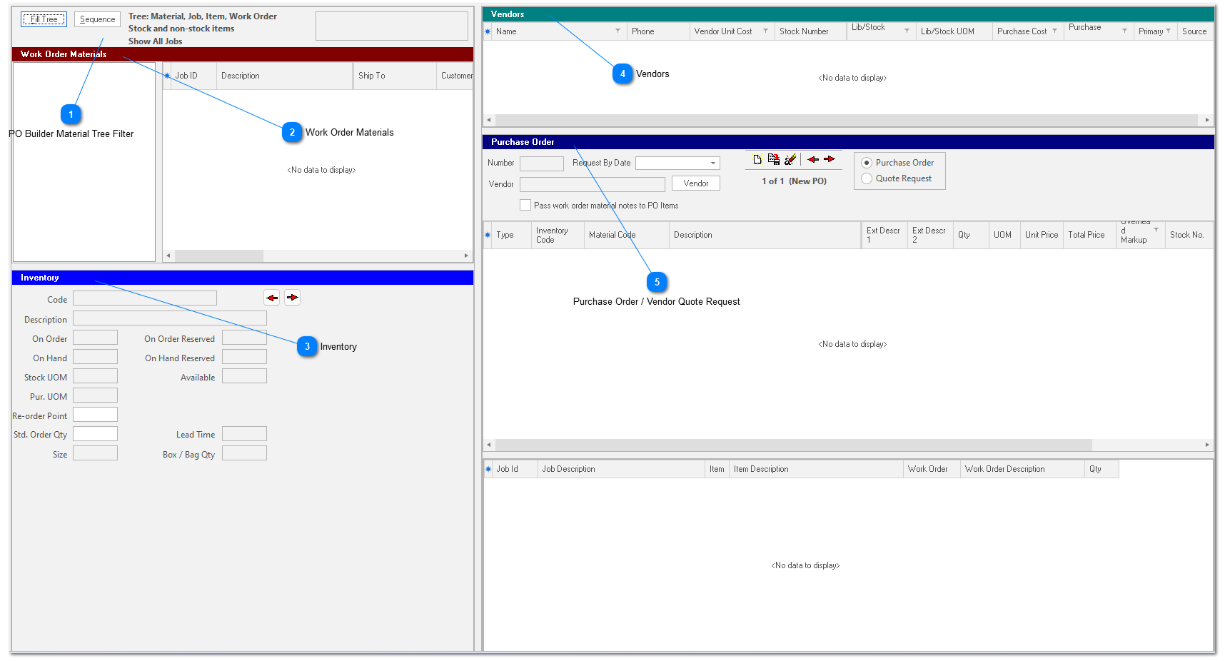 Displaying the PO Builder Tab