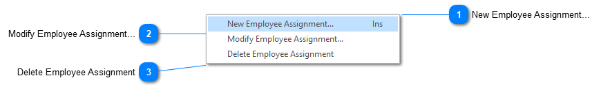Employee Assignments Grid Pop Up Menu Commands