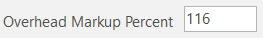7. Overhead Markup Percent