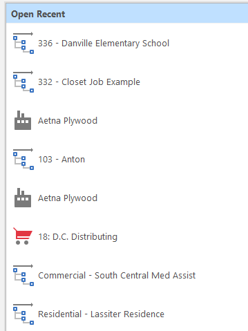 3. Open Recent