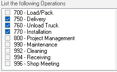 9. List the following Operations