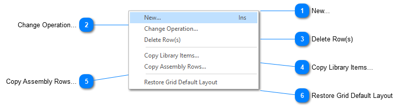 Operations Grid Pop Up Menu Commands