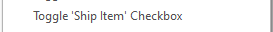 12. Toggle 'Ship Item' Checkbox
