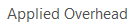 2. Applied Overhead